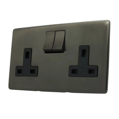Screwless Supreme Bronze Switched Plug Socket