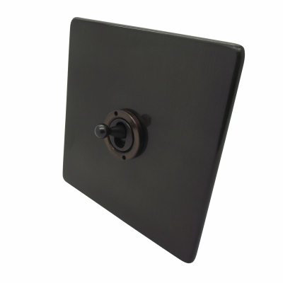 Screwless Supreme Bronze Dimmer and Toggle Switch Combination