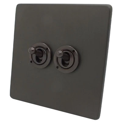 Screwless Aged Old Bronze Intermediate Toggle Switch and Toggle Switch Combination