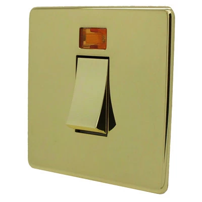 Screwless Supreme Polished Brass Cooker (45 Amp Double Pole) Switch