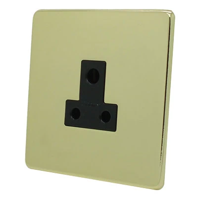 Screwless Supreme Polished Brass Round Pin Unswitched Socket (For Lighting)