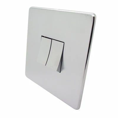 Screwless Supreme Satin Chrome Dimmer and Light Switch Combination