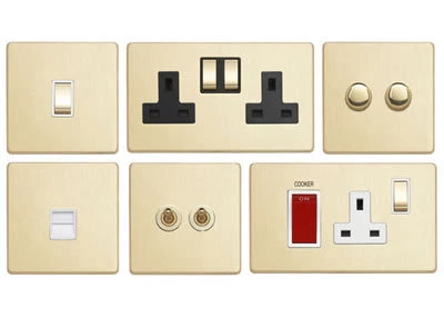 Screwless Antique Brass Sockets & Switches