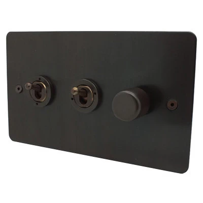 Seamless Cocoa Bronze Dimmer and Light Switch Combination
