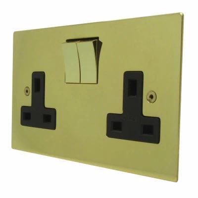 Seamless Polished Brass Switched Plug Socket