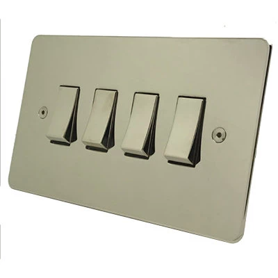 Seamless Polished Nickel Intermediate Switch and Light Switch Combination