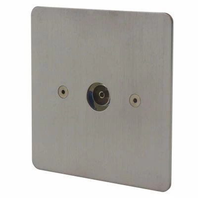 Seamless Satin Chrome Button Dimmer and Toggle Switch Combination
