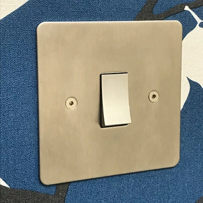Seamless Satin Stainless Steel Intermediate Switch and Light Switch Combination
