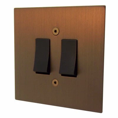 Seamless Square Bronze Antique Round Pin Unswitched Socket (For Lighting)