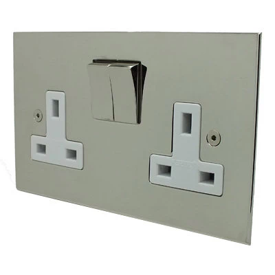 Seamless Square Polished Nickel Dimmer and Light Switch Combination