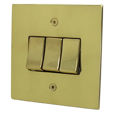 Seamless Square Polished Brass Light Switch