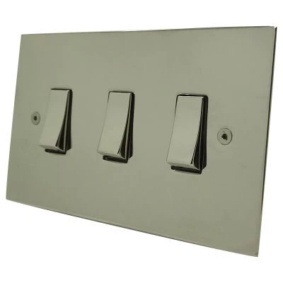 Seamless Square Polished Nickel Intermediate Switch and Light Switch Combination
