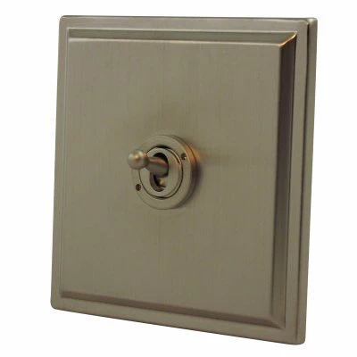 Art Deco Satin Nickel Round Pin Unswitched Socket (For Lighting)
