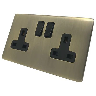 Screwless Aged Antique Brass Sockets & Switches