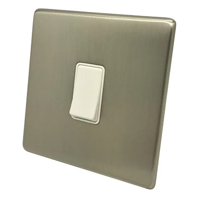Contemporary Screwless Brushed Nickel Retractive Switch