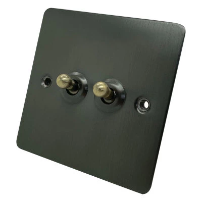 Flat Classic Old Bronze Toggle (Dolly) Switch