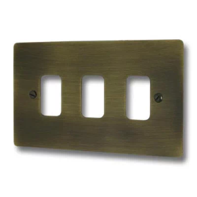 Flat Grid Antique Brass Sockets & Switches