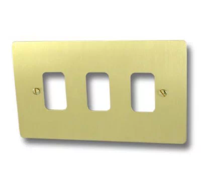 Flat Grid Satin Brass Sockets & Switches