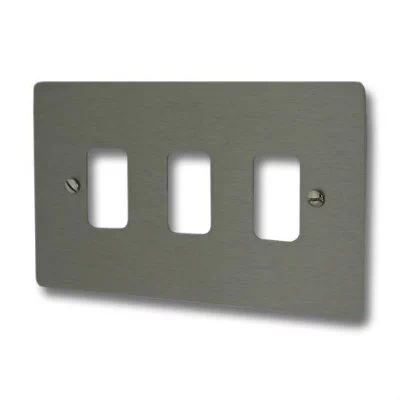 Flat Grid Satin Stainless Sockets & Switches