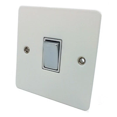 Flat Matt White with Chrome LED Dimmer and Push Light Switch Combination