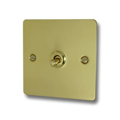 Flat Polished Brass Intermediate Toggle (Dolly) Switch