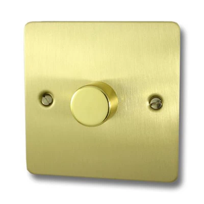 Flat Satin Brass Push Light Switch