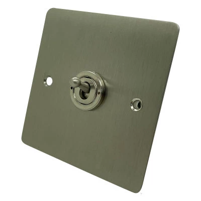 Flat Satin Stainless Toggle (Dolly) Switch