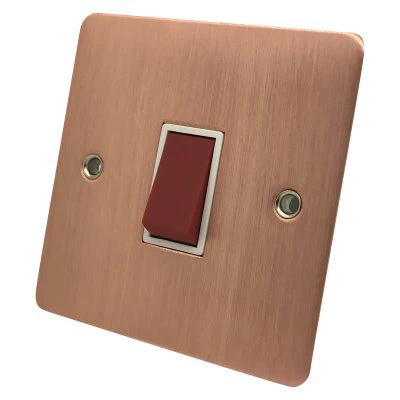 Flat Classic Brushed Copper Cooker (45 Amp Double Pole) Switch