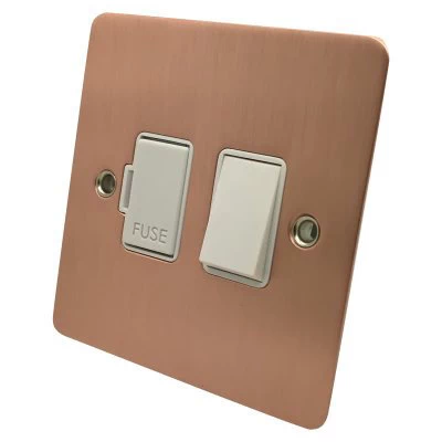 Flat Classic Brushed Copper Switched Fused Spur