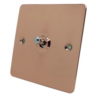 Flat Classic Polished Copper Toggle (Dolly) Switch