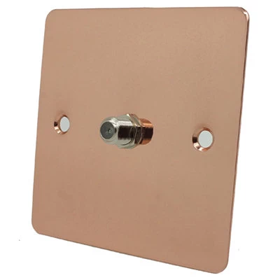 Flat Polished Copper (Chrome Rockers) Satellite Socket (F Connector)
