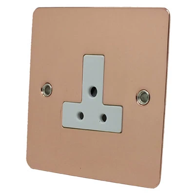Flat Classic Polished Copper Round Pin Unswitched Socket (For Lighting)