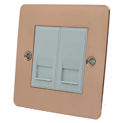 Flat Classic Polished Copper Telephone Extension Socket