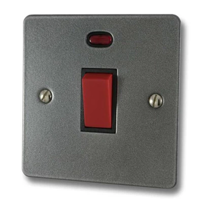 Flat Dark Pewter Cooker (45 Amp Double Pole) Switch