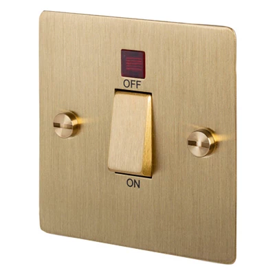 Studio Satin Brass Cooker (45 Amp Double Pole) Switch