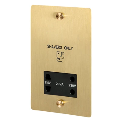 Studio Satin Brass Shaver Socket