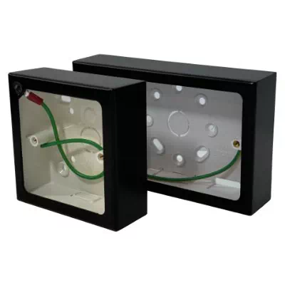 Black Metal Clad Surface Mount Boxes (Wall Boxes)