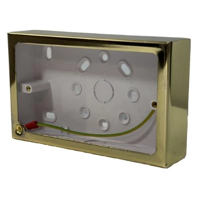 Polished Brass Metal Clad Surface Mount Boxes (Wall Boxes)