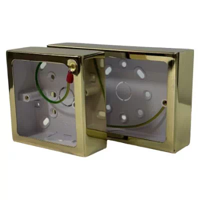 Polished Brass Metal Clad Surface Mount Boxes (Wall Boxes)