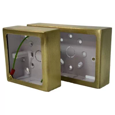 Satin Brass Metal Clad Surface Mount Boxes (Wall Boxes)