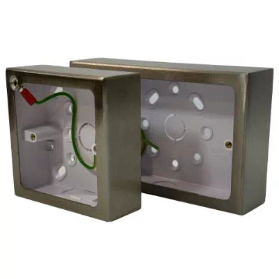 Satin Stainless Metal Clad Surface Mount Boxes (Wall Boxes)