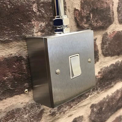 Solid Metal With Conduit Connector Satin Chrome Surface Mount Wall Boxes with Entry