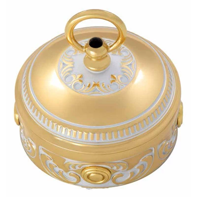 Surface System Components Ornate Brass | White Sockets & Switches