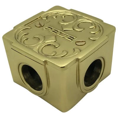 Surface System Ornate Polished Brass Conduit Connector