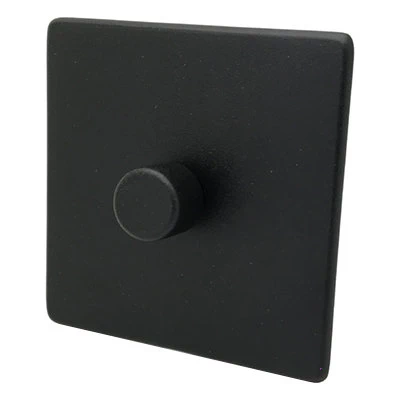 Textured Black LED Dimmer and Push Light Switch Combination
