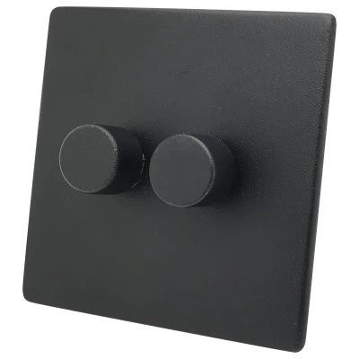 Textured Black Intermediate Switch and Light Switch Combination