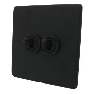 Textured Black Intermediate Toggle Switch and Toggle Switch Combination