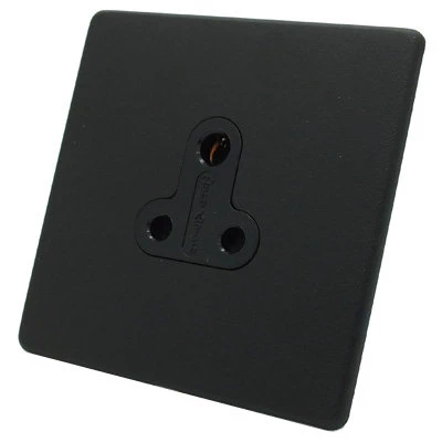 Textured Black Round Pin Unswitched Socket (For Lighting)