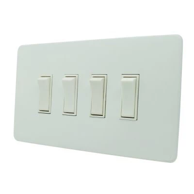 Textured White Retractive Centre Off Switch