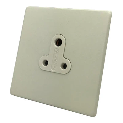 Textured White Round Pin Unswitched Socket (For Lighting)